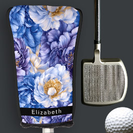 Pretty Pretty Blue Peony Personalized Golf Headcover