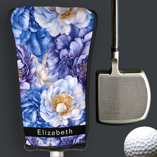 Pretty Pretty Blue Peony Personalized Golf Headcover