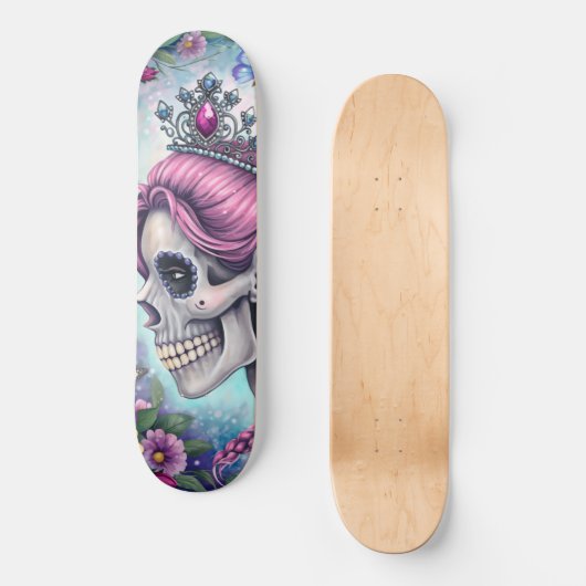 Pretty Princess Skull Skateboard (Vorderseite)
