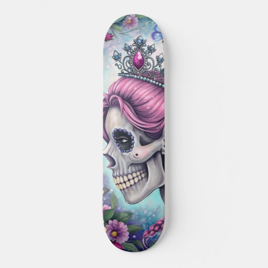 Pretty Princess Skull Skateboard (Vorderseite)