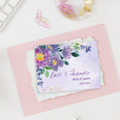 Pretty Purple Blue Floral Wedding Thank You Postkarte
