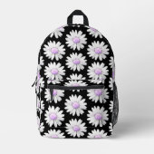 Pretty Purple Dotted Daisy's Bedruckter Rucksack (Vorderseite)