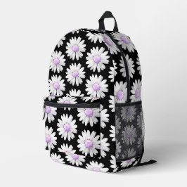 Pretty Purple Dotted Daisy's Bedruckter Rucksack