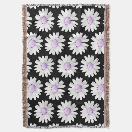 Pretty Purple Dotted Daisy's Decke (Vorderseite Vertikal)