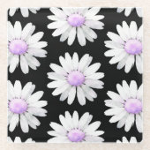 Pretty Purple Dotted Daisy's Glasuntersetzer (Vorderseite)