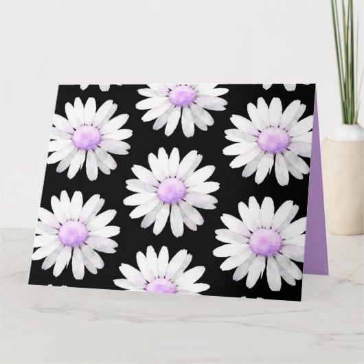 Pretty Purple Dotted Daisy's (personalize) Dankeskarte (Vorderseite)