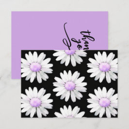 Pretty Purple Dotted Daisy's (personalize) Dankeskarte