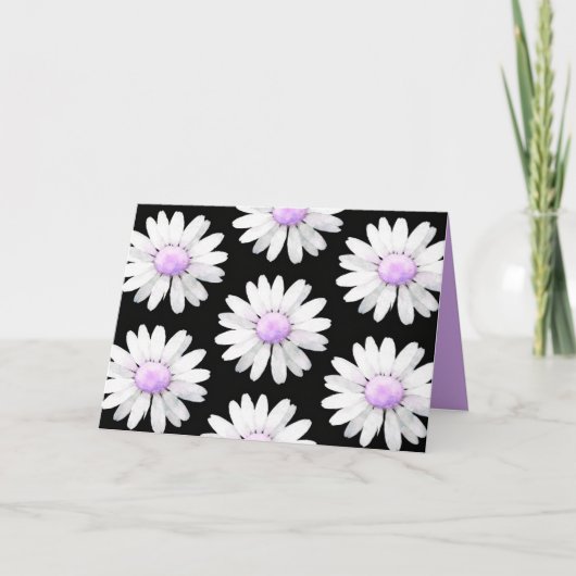 Pretty Purple Dotted Daisy's (personalize) Karte (Vorderseite)