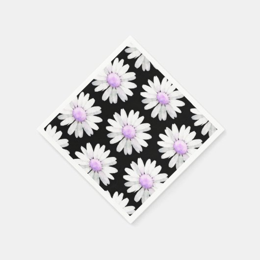 Pretty Purple Dotted Daisy's Serviette (Ecke)