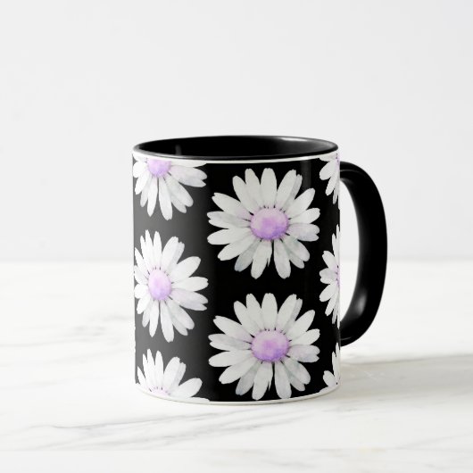 Pretty Purple Dotted Daisy's Tasse (VorderseiteRechts)