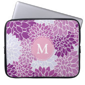 Pretty Purple Floral Pattern Monogram Laptopschutzhülle (Vorderseite)