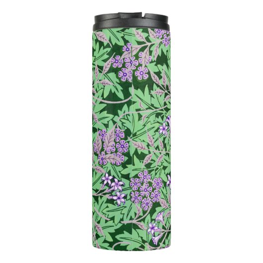 Pretty Purple Floral Pattern Thermosbecher (Rückseite)