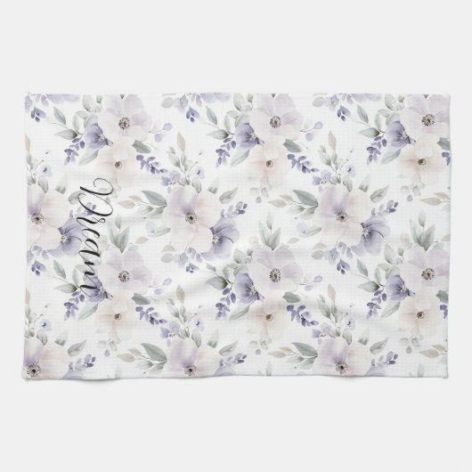 Pretty Purple Flowers Geschirrtuch (Horizontal)
