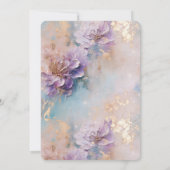 Pretty Purple Gold Floral Wedding Einladung (Rückseite)