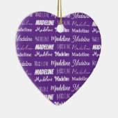 Pretty Purple Personalized Name Collage Christmas Keramik Ornament (Rechts)