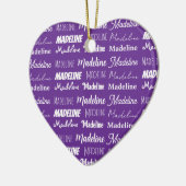 Pretty Purple Personalized Name Collage Christmas Keramik Ornament (Links)