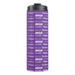 Pretty Purple Personalized Name Collage Thermosbecher