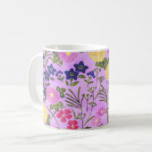 Pretty Purple Vintage Flower Pattern Kaffeetasse (Vorderseite Links)