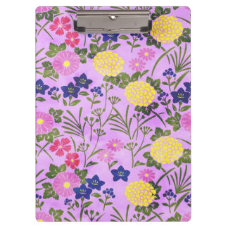 Pretty Purple Vintage Flower Pattern Klemmbrett