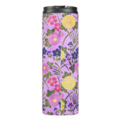 Pretty Purple Vintage Flower Pattern Thermosbecher (Rückseite)