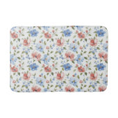 Pretty Red Blue Flowers Badematte (Vorderseite)