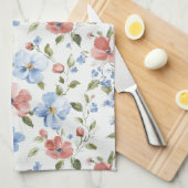 Pretty Red Blue Flowers Birthday Geschirrtuch (Viertel Falte)