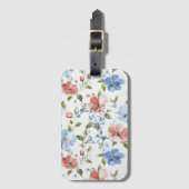 Pretty Red Blue Flowers Gepäckanhänger (Vorderseite Vertikal)