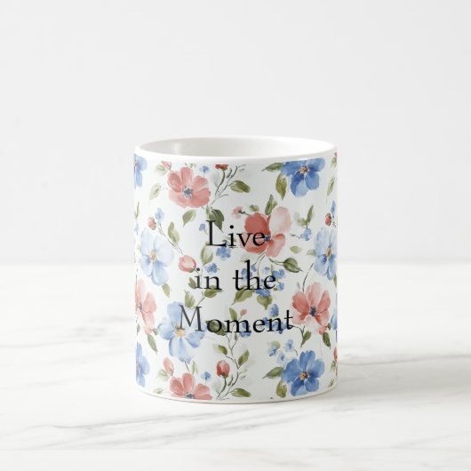 Pretty Red Blue Flowers Kaffeetasse (Mittel)