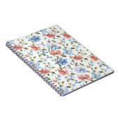 Pretty Red Blue Flowers Notizblock (Rechte Seite)