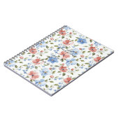 Pretty Red Blue Flowers Notizblock (Linke Seite)