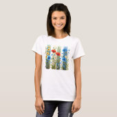 PRETTY RED BLUE & YELLOW FLORAL BRUSHSTROKES T-Shirt (Vorne ganz)