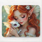 Pretty Red Haired Fairy with Dragon Mousepad (Vorne)