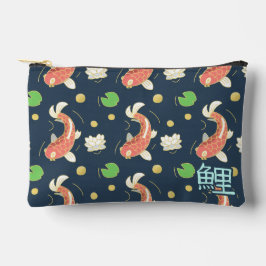 Pretty Red Koi With Kanji Zubehörtasche