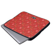 Pretty Red Poppies Pattern Monogram Laptopschutzhülle (Vorne Knopf)