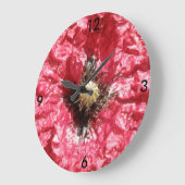 Pretty Red Poppy Flower Macro Wall Clock Große Wanduhr (Winkel)