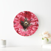 Pretty Red Poppy Flower Macro Wall Clock Große Wanduhr (Zuhause)