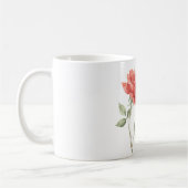 Pretty Red Rose Flower Kaffeetasse (Links)