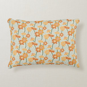 Pretty retro muted 1970s Flowers Dekokissen