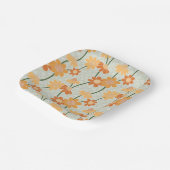 Pretty retro muted 1970s flowers pappteller (Gewinkelt)