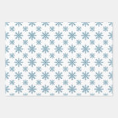Pretty retro snowflake pattern blues watercolor geschenkpapier set (Vorderseite)