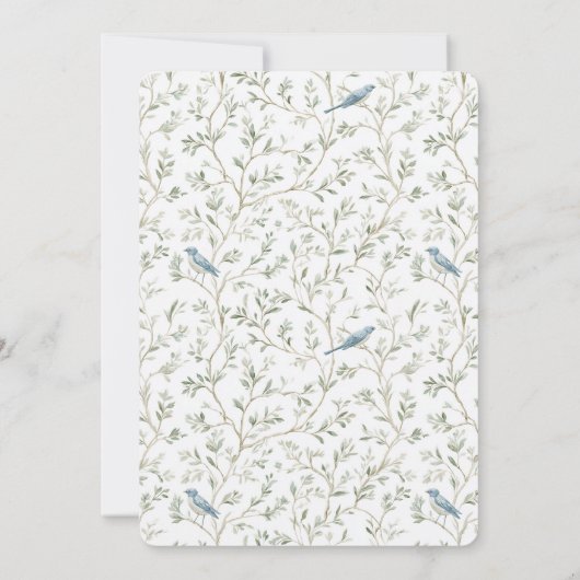 Pretty Romantic Blue Birds Dream Wedding Einladung (Rückseite)