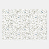Pretty Romantic Blue Birds Flowers Bridal Shower Geschenkpapier Set (Vorderseite 3)
