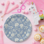 Pretty Romantic Blue Cream Flowers Bridal Shower Pappteller (Party)