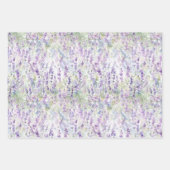 Pretty Romantic Purple Flowers Bridal Shower Geschenkpapier Set (Vorderseite)