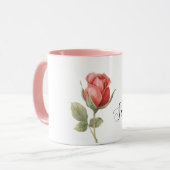 Pretty Romantic Red Rose Flower Tasse (Vorderseite Links)
