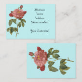 *Pretty rosa Vintage Flower* Geschäfts-Karten Visitenkarte (Vorne/Hinten)