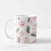 Pretty Roses Floral Pink Hearts Kaffeetasse (Links)