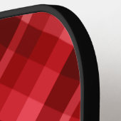 Pretty Ruby Red Plaid Monogram Pickleball Paddel Schläger (Linke Seite)