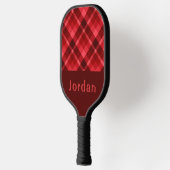 Pretty Ruby Red Plaid Monogram Pickleball Paddel Schläger (Links)
