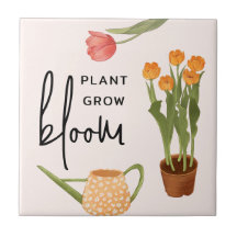 Pretty Script Plant Grow Bloom Tulip